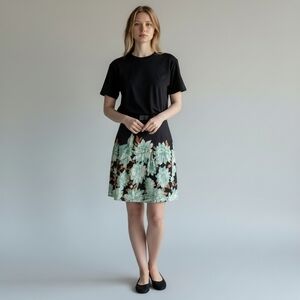 Speechless Black, Blue, & Brown Floral Skirt (7)